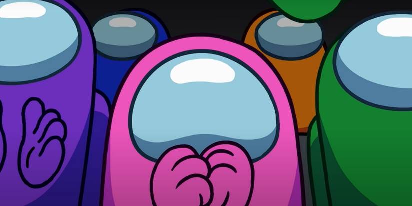 Among Us pink purple green characters