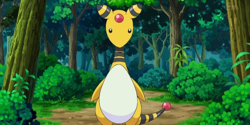 Pokemon Ampharos standing in forest