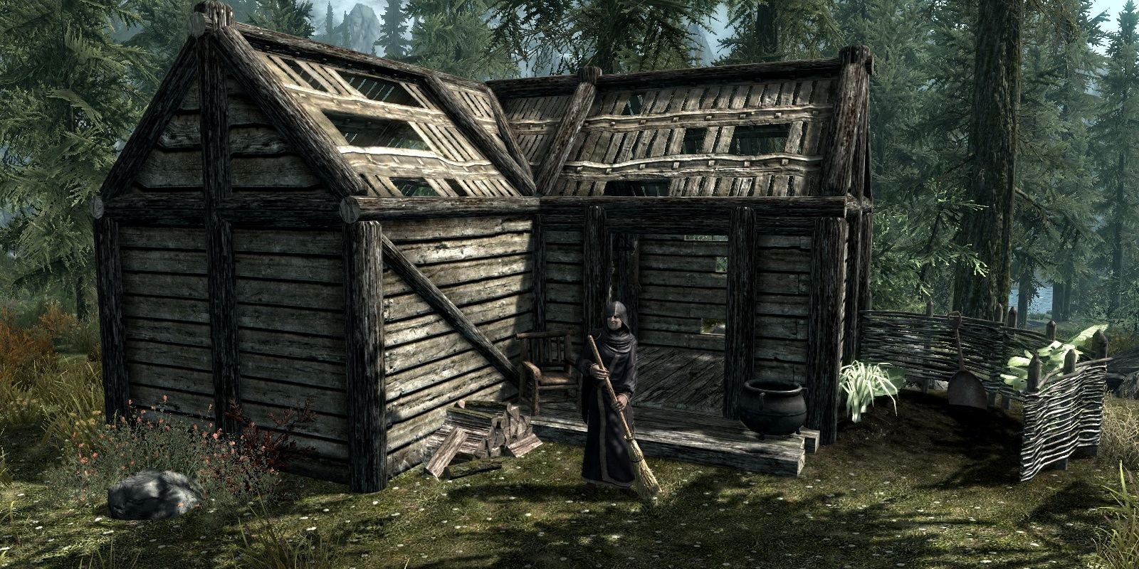 Anise Outside Of Her Cabin In Skyrim