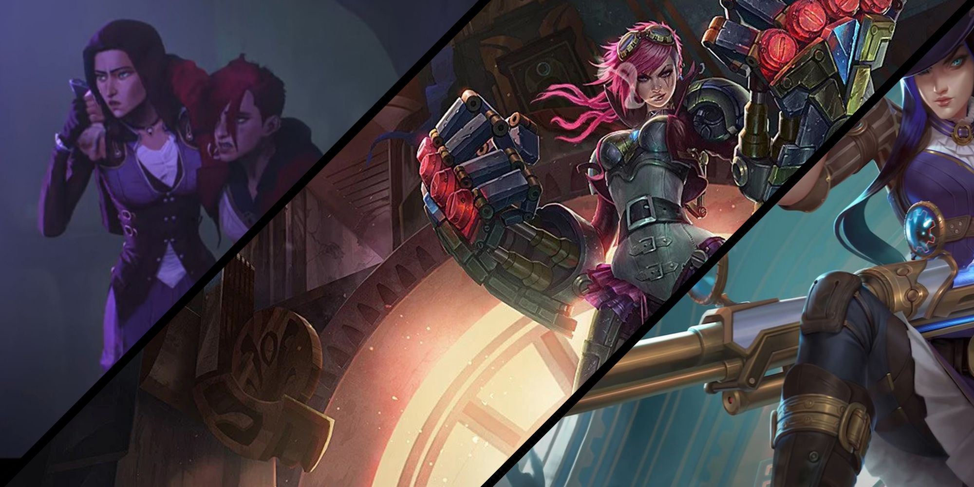 Arcane - Vi and Caitlyn In Arcane Compared To Their Splash Art In League