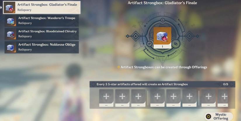 Artifact strongbox gladiator's Finale Genshin IMpact