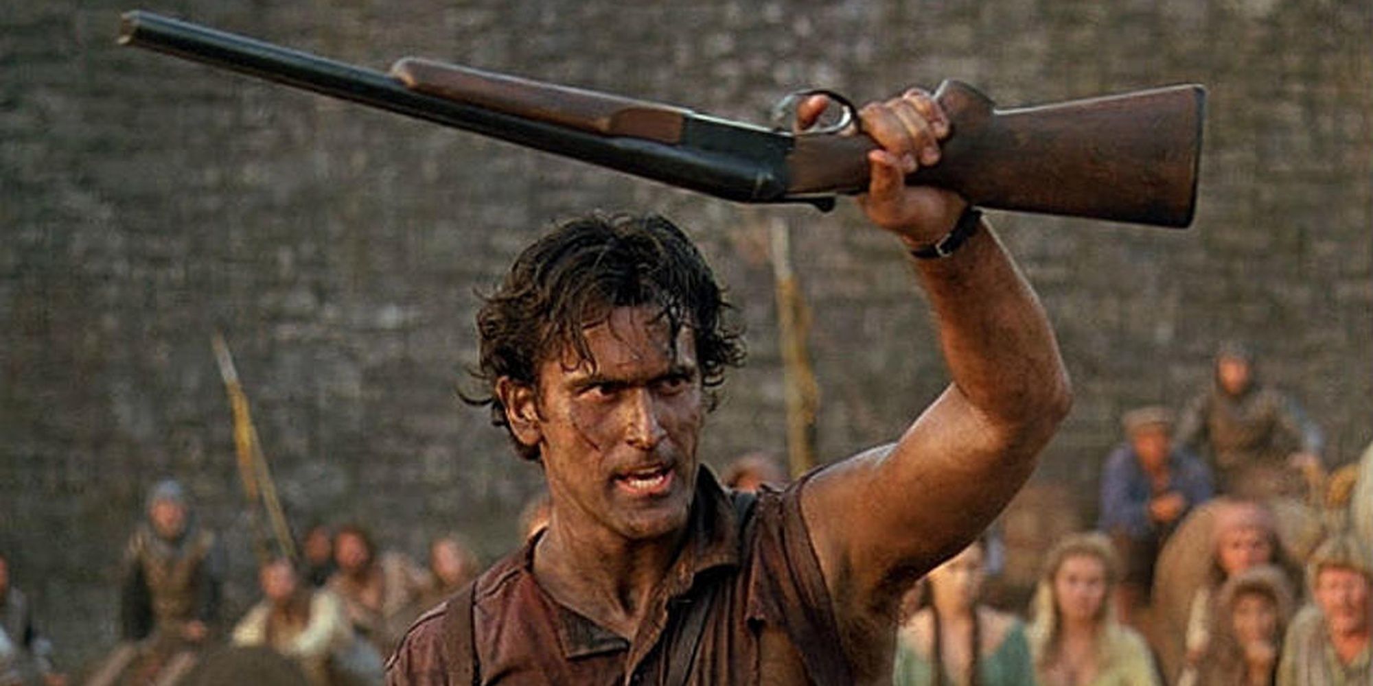 Ash Raising His Boomstick in Army of Darkness Cropped