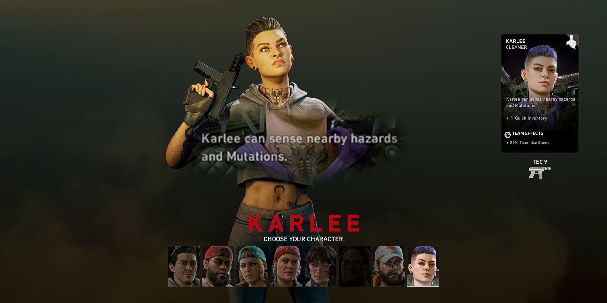 Back 4 Blood - Karlee In The Character Select Screen