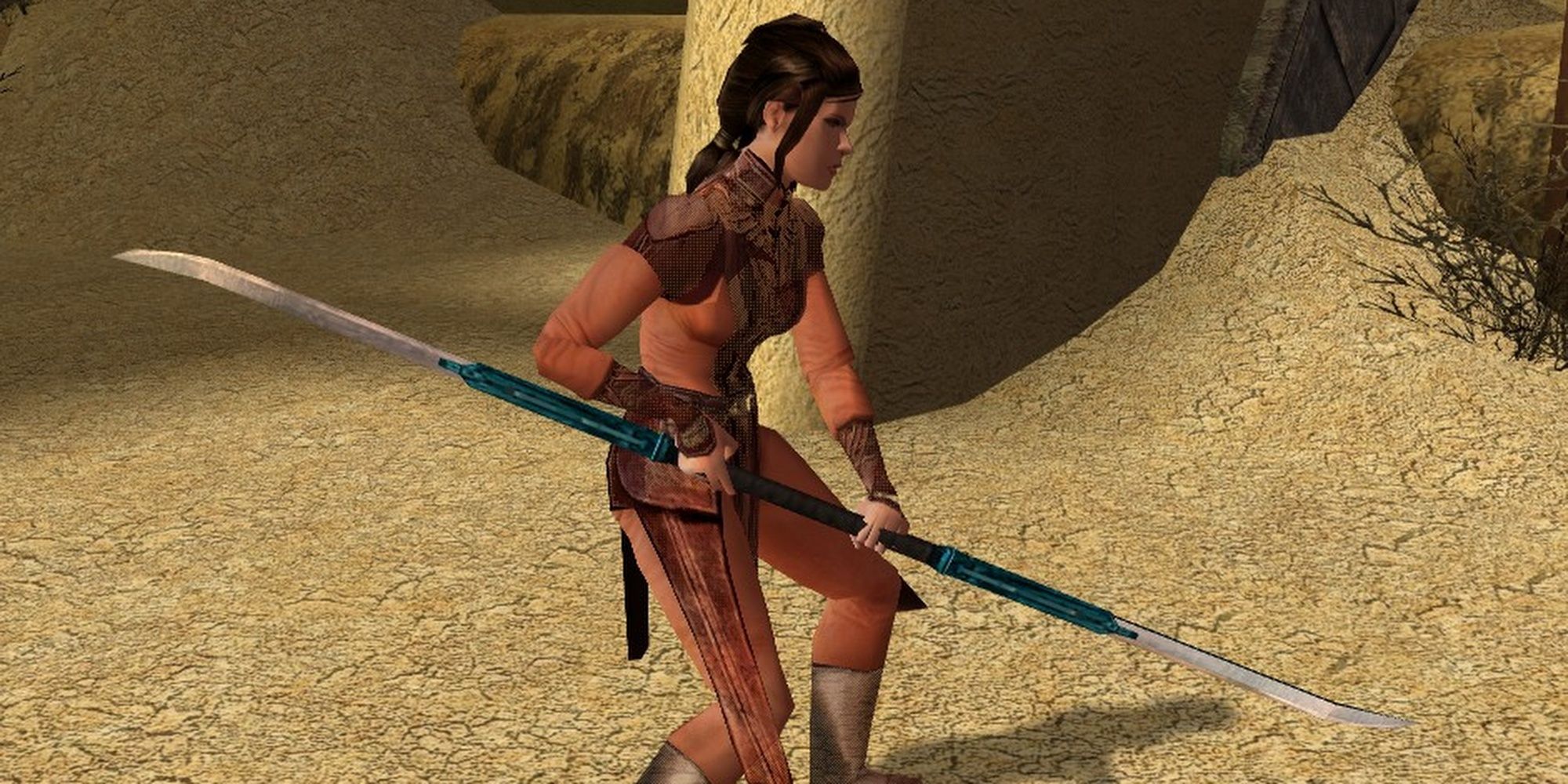 Bastilla With a Double-Bladed Sword KOTOR Cropped