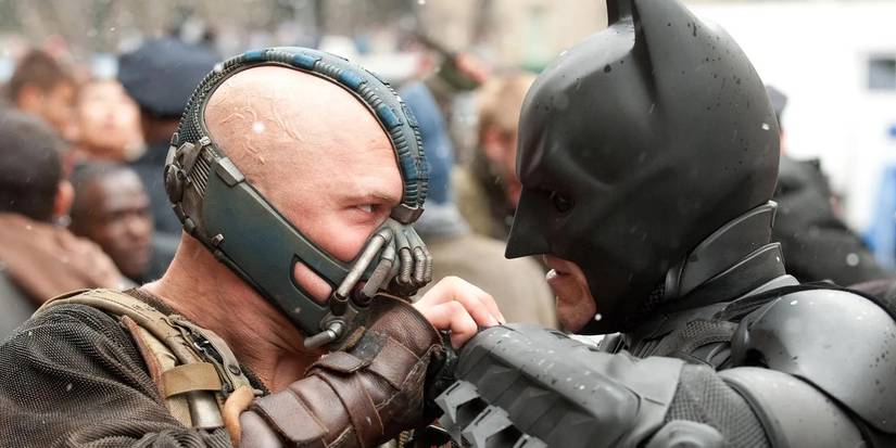 Batman fights Bane in The Dark Knight Rises