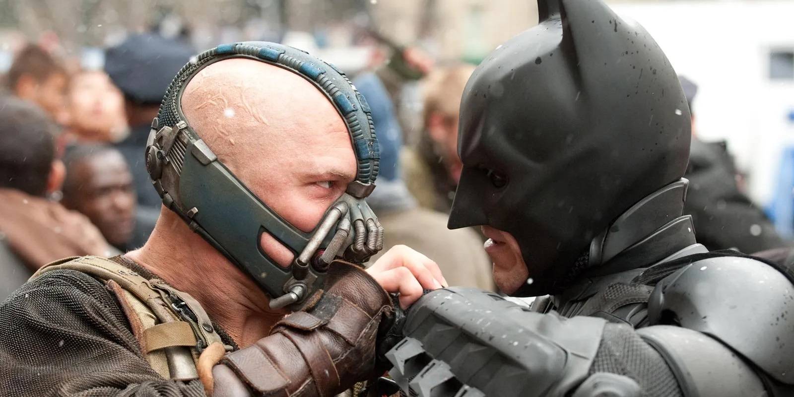 Batman fights Bane in The Dark Knight Rises