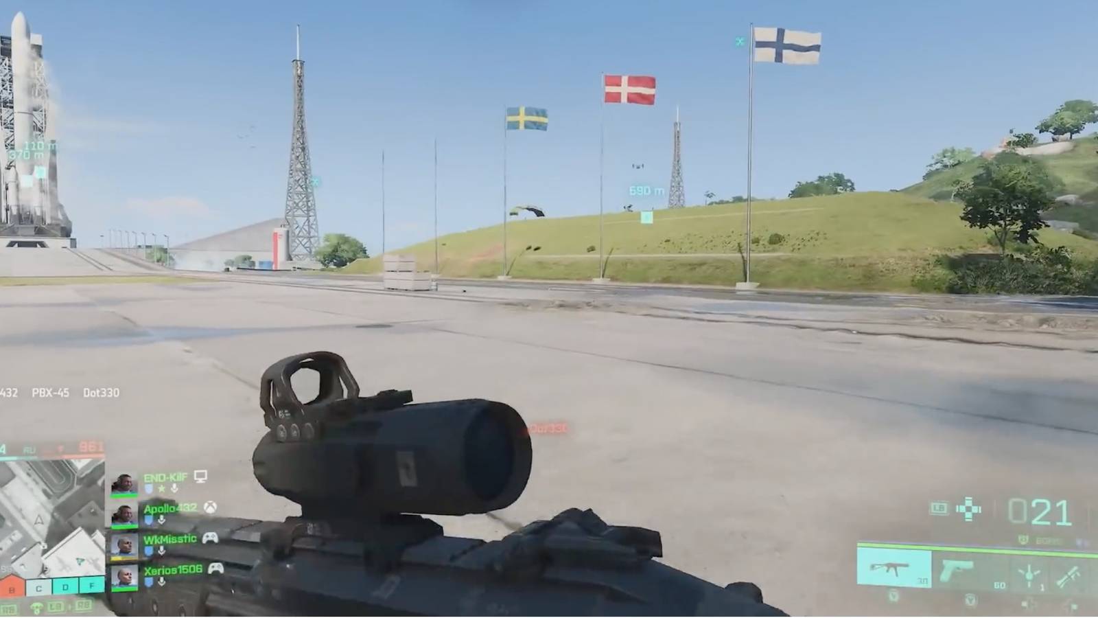 Battlefield-2042 - Player advances towards rocket launch