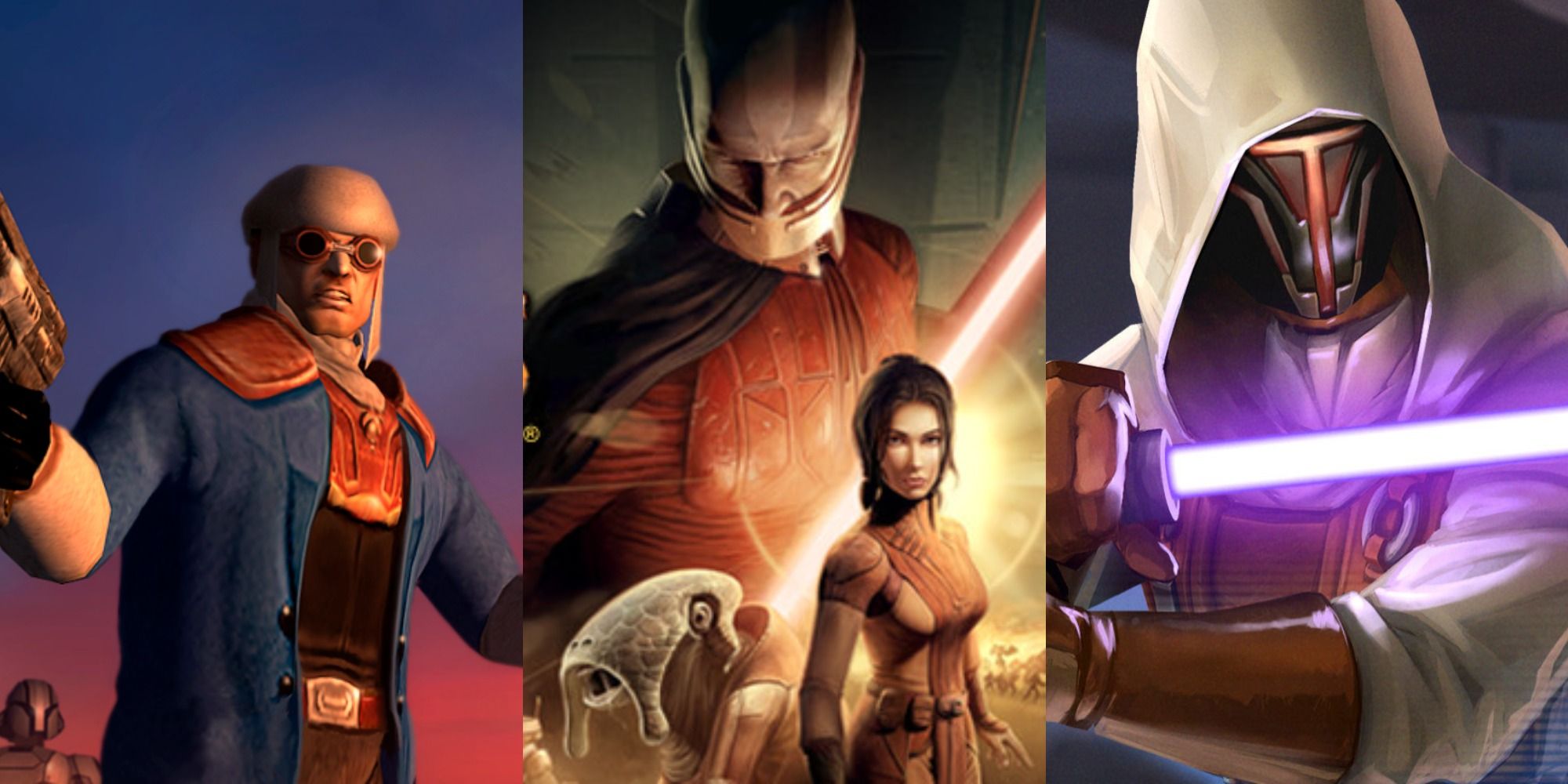 Best KOTOR Armor Calo Nord, Game Cover, and Revan in Star Forge Robes Featured Split