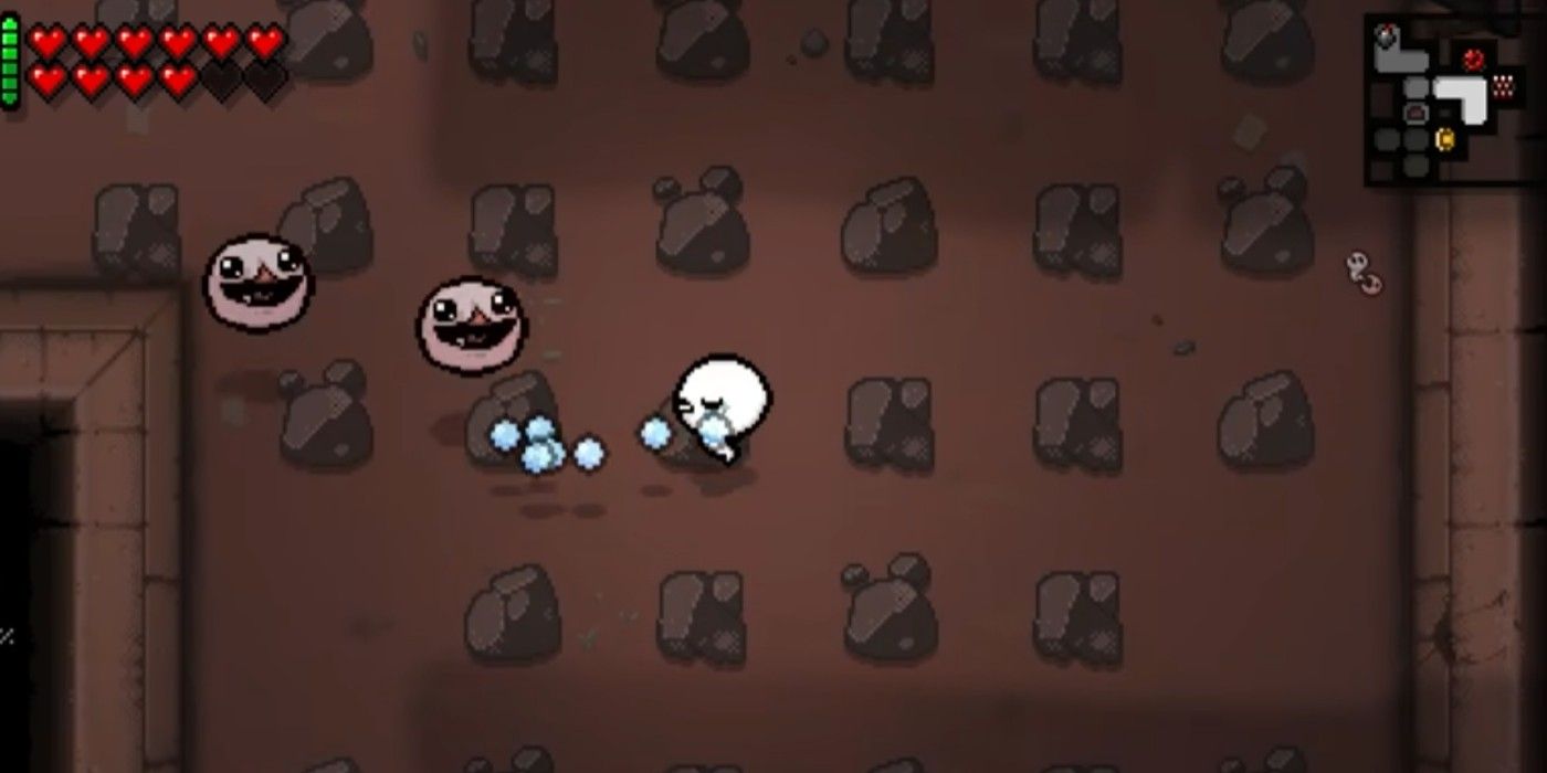 Binding of Isaac Astral Projection ghost Isaac shooting tears at foes
