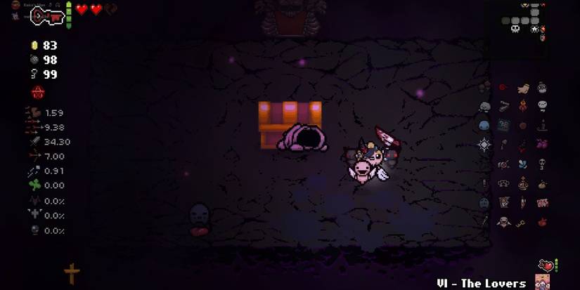 Binding of Isaac Sacred Orb happy angel at large treasure chest