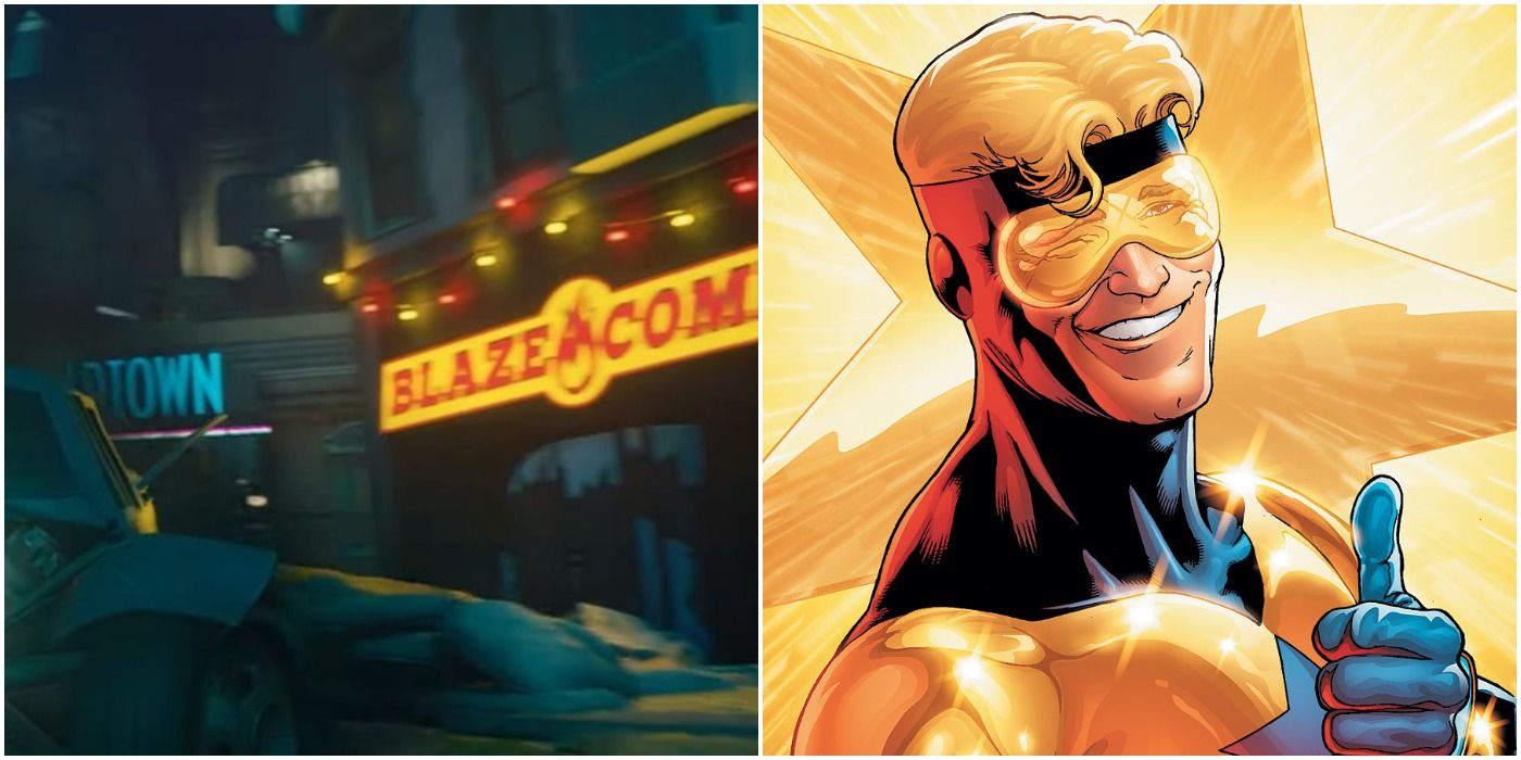 Blaze Comics in Suicide Squad: Kill the Justice League and Booster Gold in DC Comics