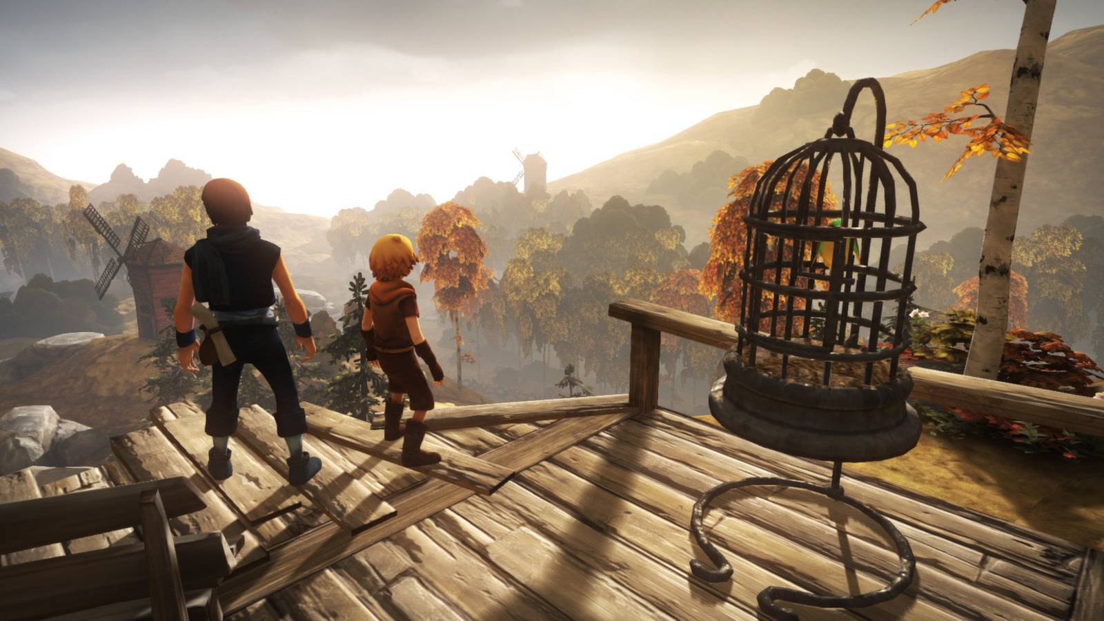 The two brothers looking over the land in Brothers: A Tale Of Two Sons
