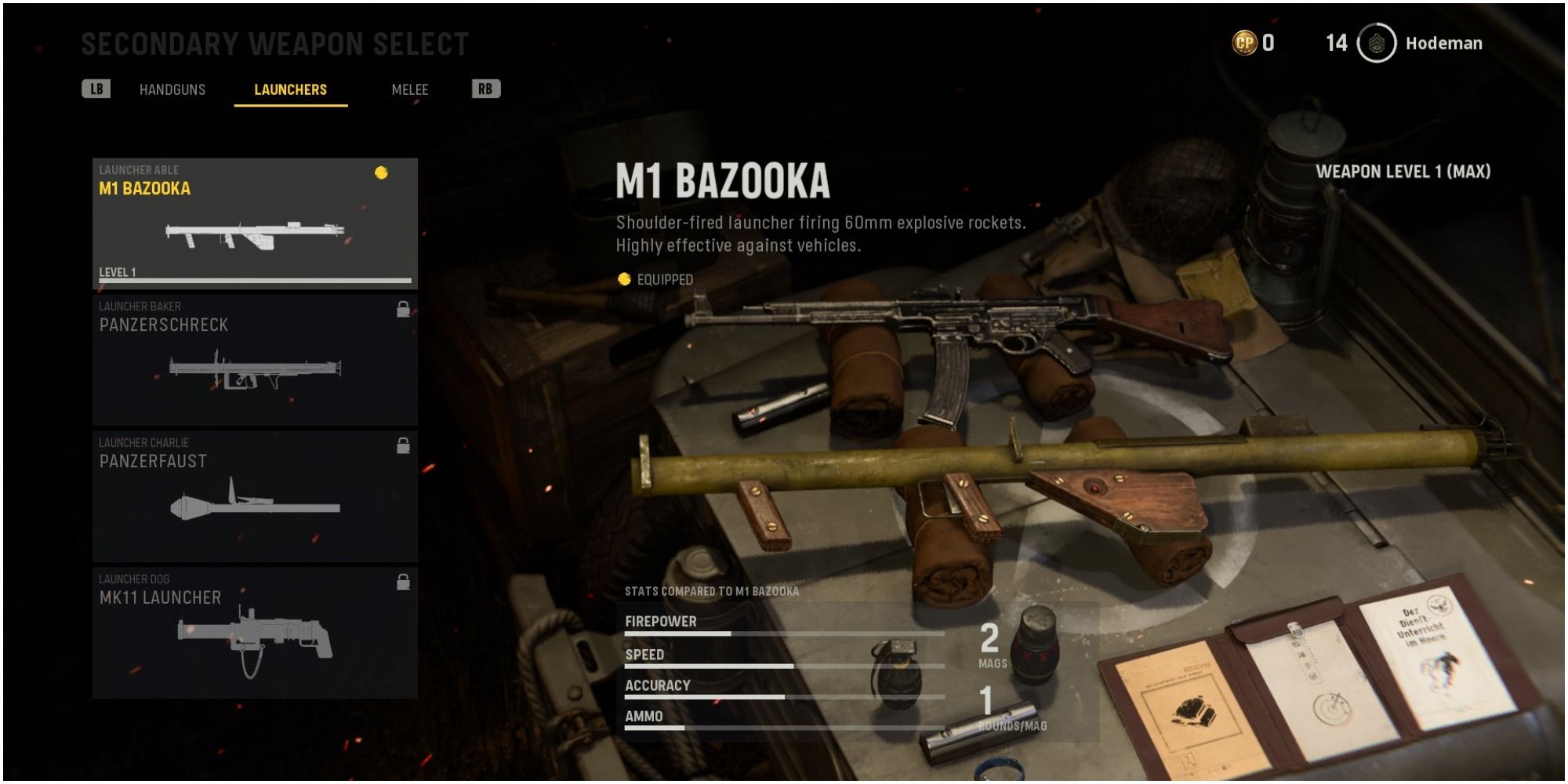 Call Of Duty Vanguard Looking At The M1 Bazooka Secondary Weapon