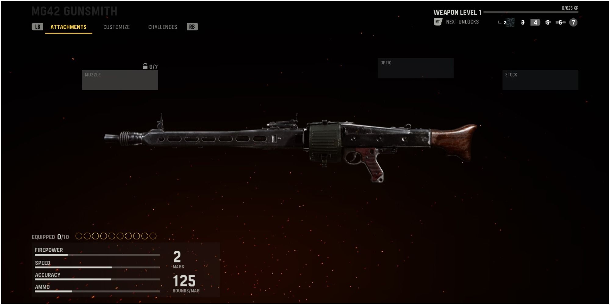 Call Of Duty Vanguard MG42 At The Gunsmith With No Upgrades