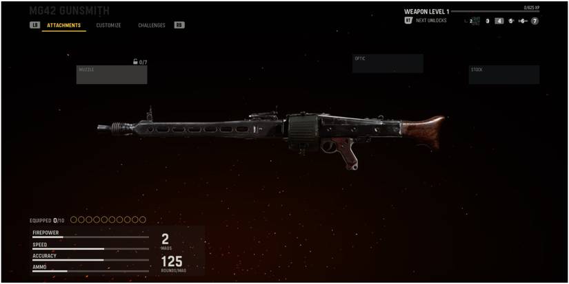 Call Of Duty Vanguard MG42 At The Gunsmith With No Upgrades