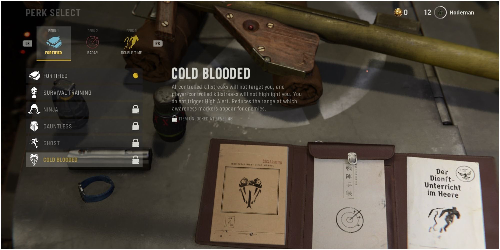 Call Of Duty Vanguard Reading The Cold Blooded Perk 1 Description