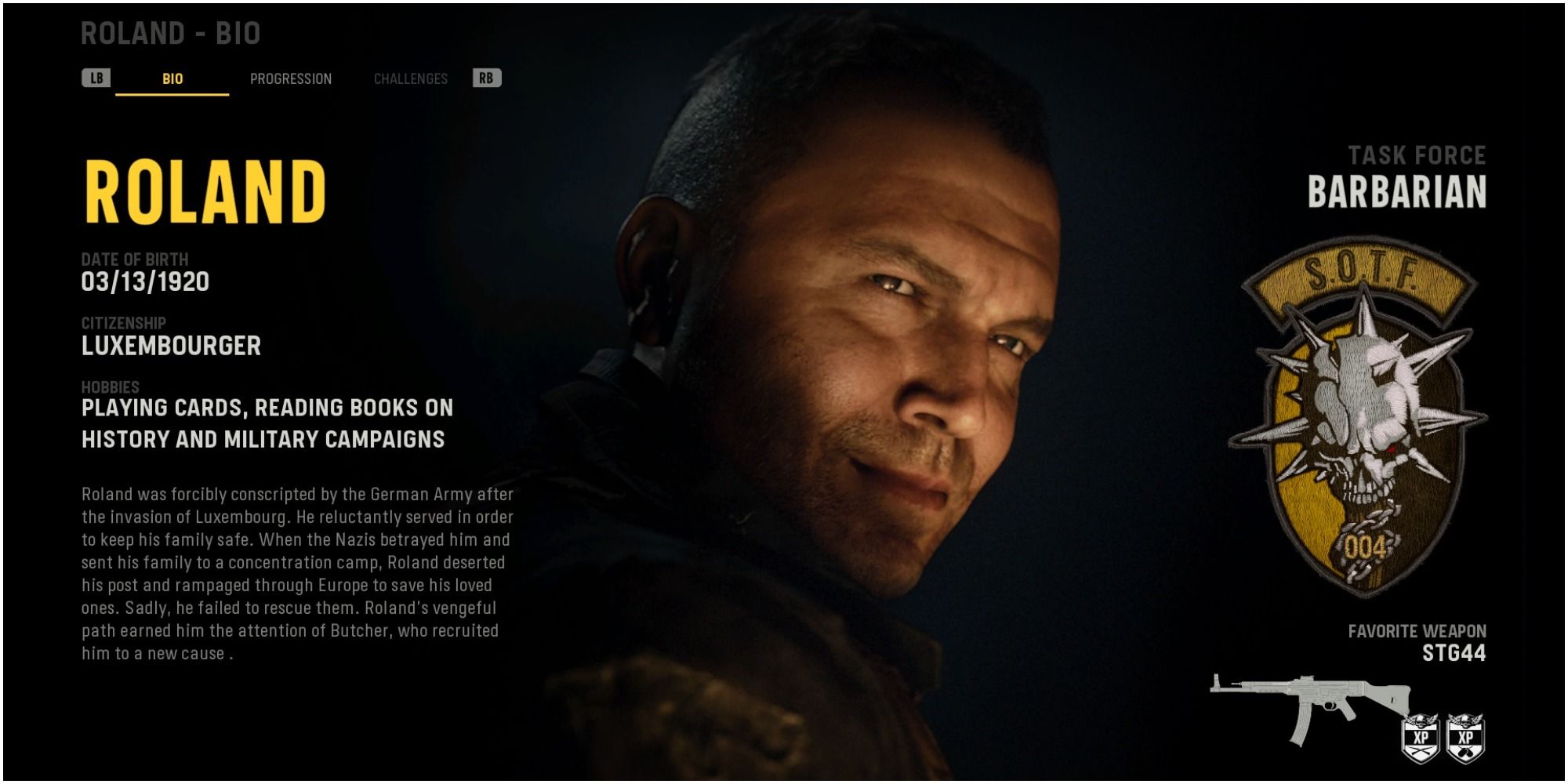 Call Of Duty Vanguard Roland Profile In The Operator Menu