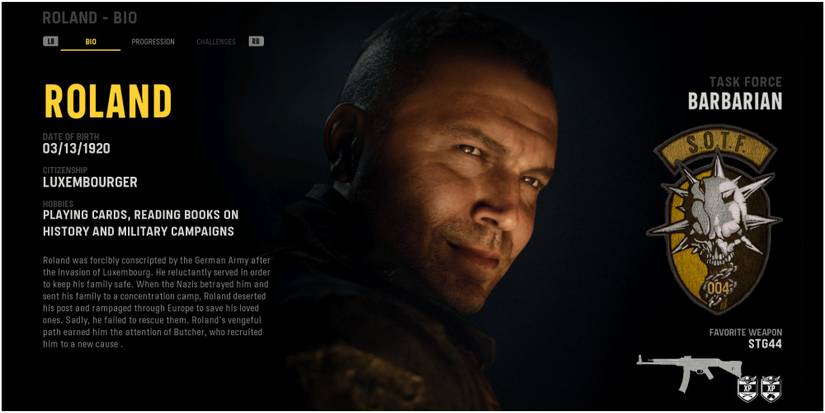 Call Of Duty Vanguard Roland Profile In The Operator Menu