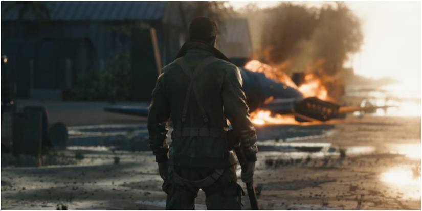 Call Of Duty Vanguard Wade Preparing For Enemies After A Crash Landing