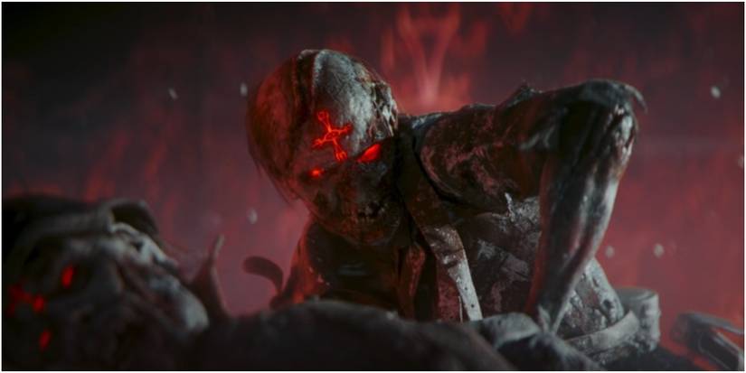 Call Of Duty Vanguard Zombie Rising From The Grave In The Cinematic