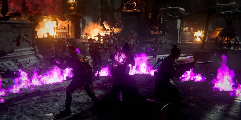 Call of Duty Vanguard Zombies - The Whole Squad Fighting Zombies While Standing In Ring Of Fire