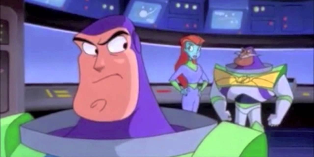 Buzz, Mira, and their commander in Buzz Lightyear of Star Command
