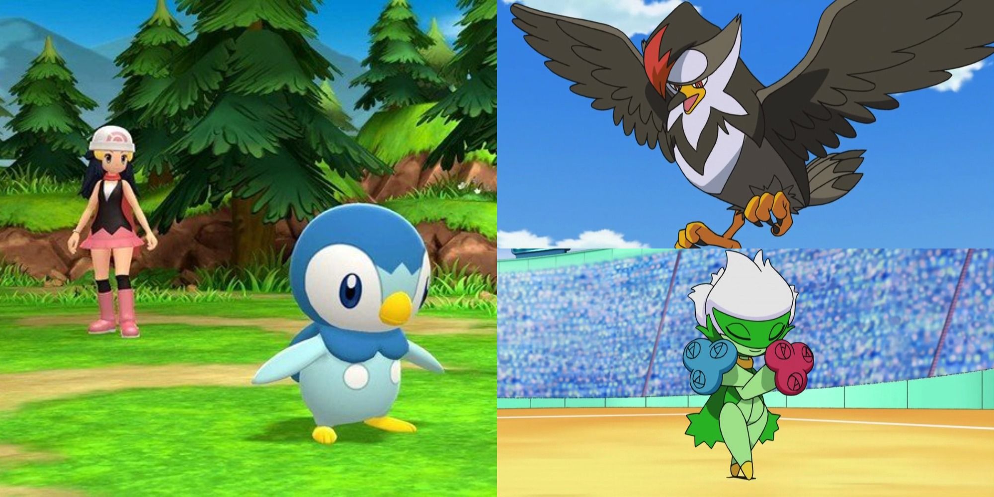 Pokemon Brilliant Diamond и Shining Pearl Piplup Staraptor and Roserade