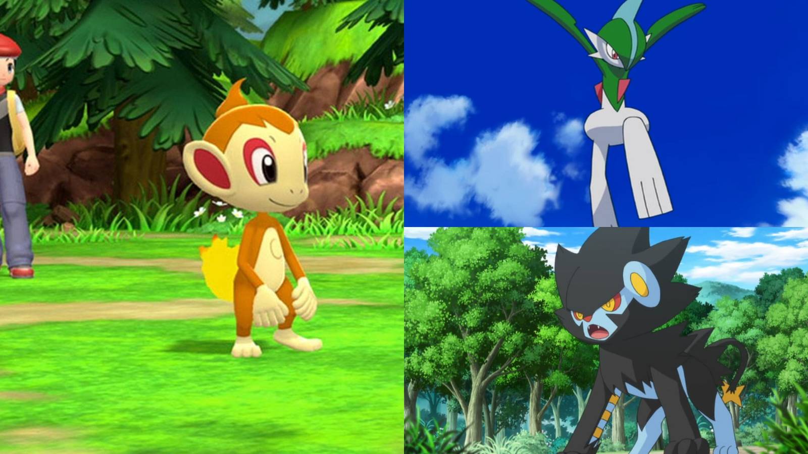 Pokemon Diamond and Pearl Chimchar Gallade and Luxray