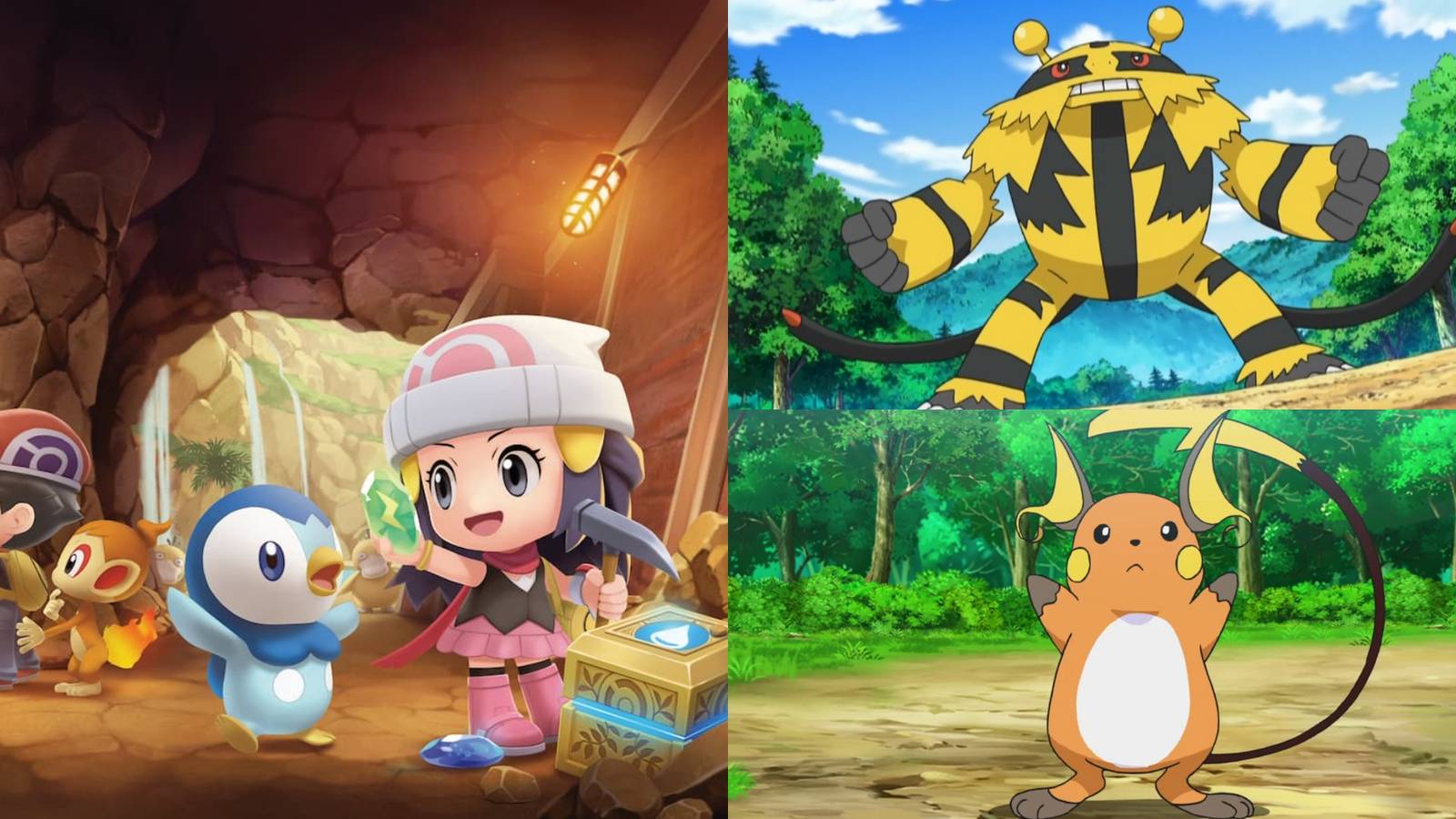 Pokemon Brilliant Diamond and Shining Pearl Electivire and Raichu