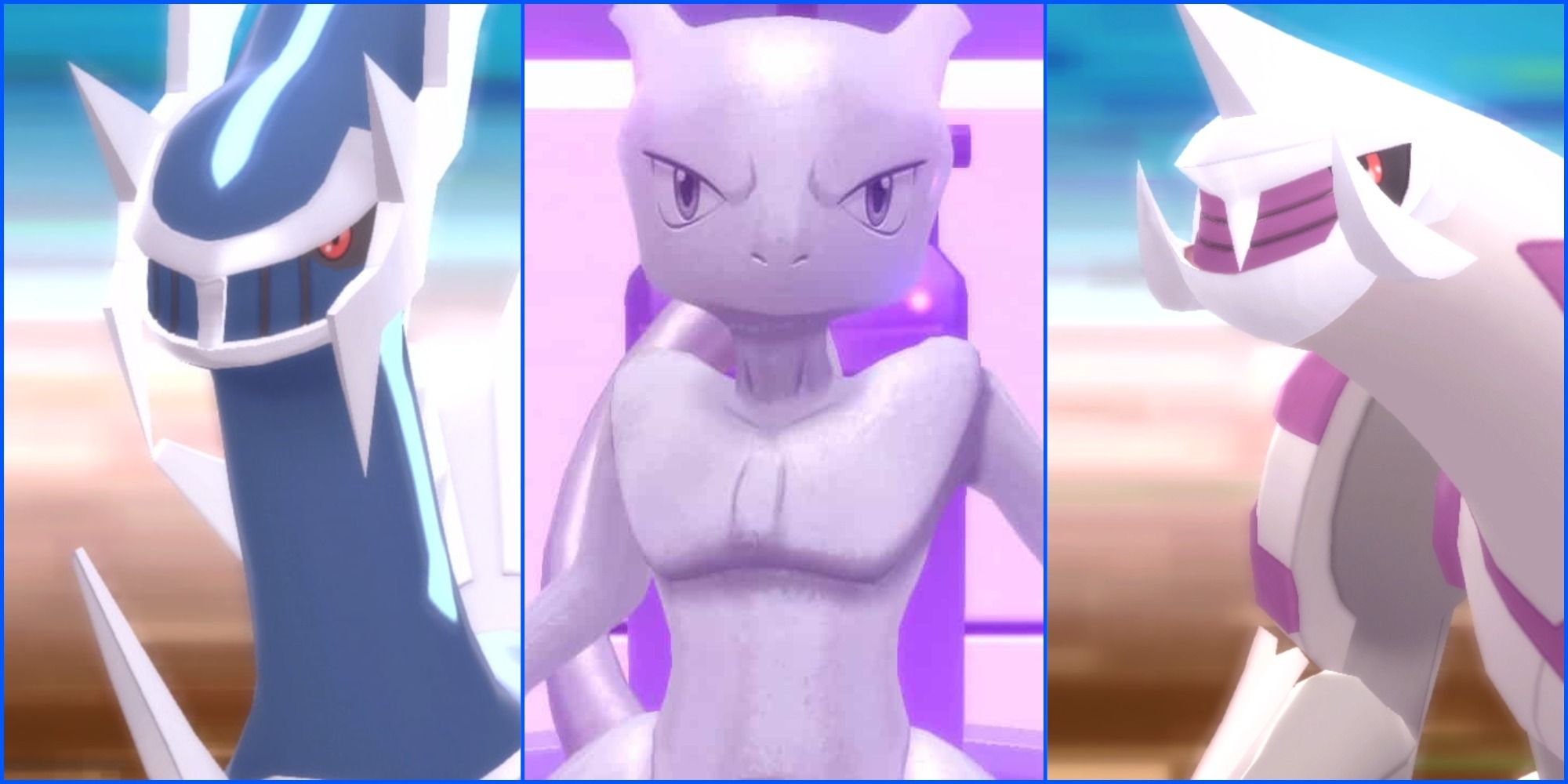 Pokemon Diamond and Pearl Dialga Mewtwo and Palkia