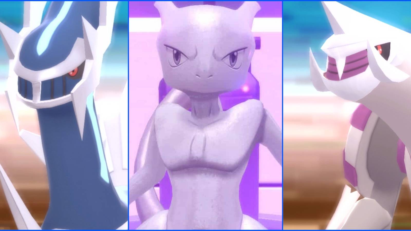 Pokemon Diamond and Pearl Dialga Mewtwo and Palkia