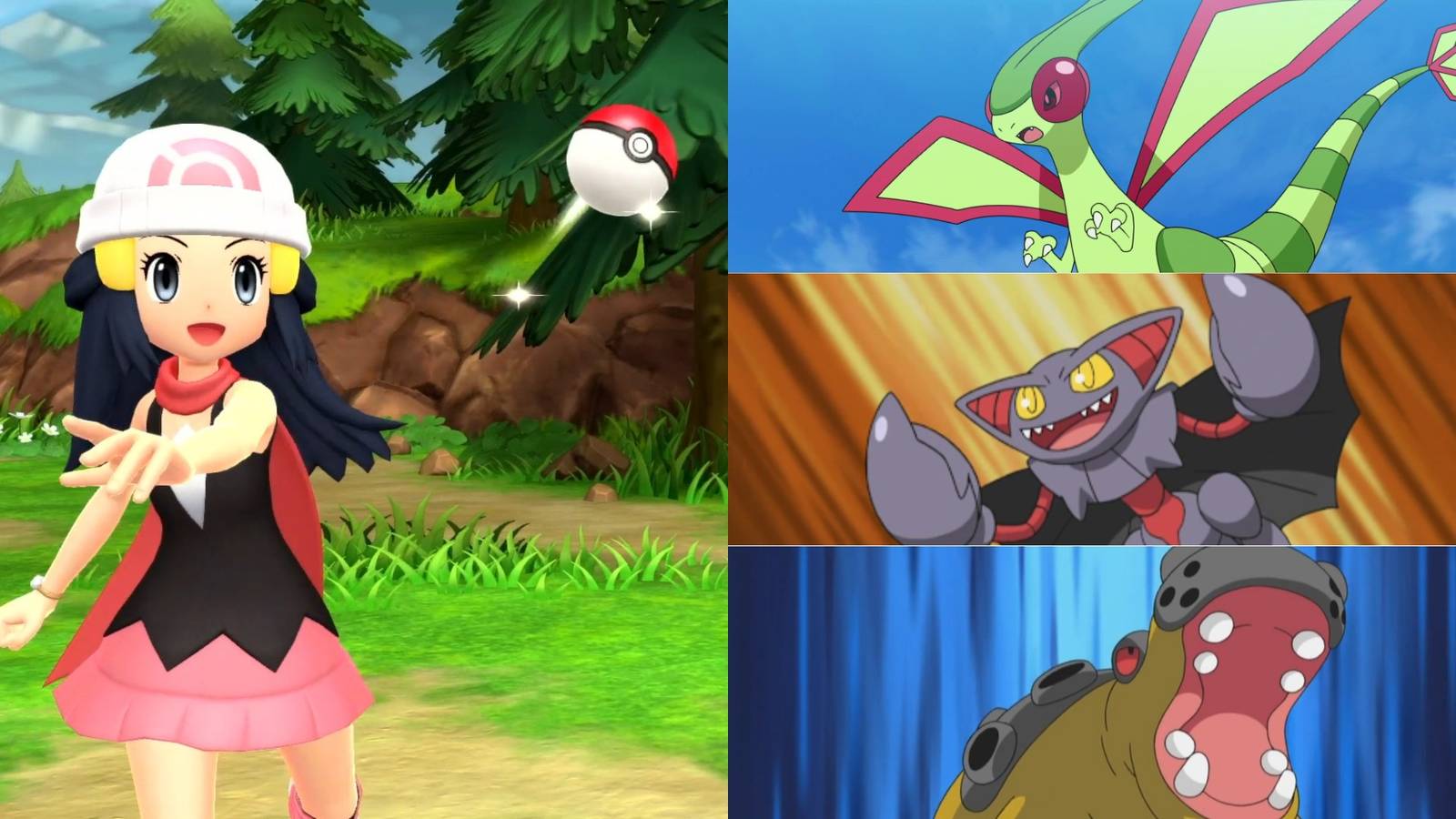 Pokemon Diamond and Pearl Flygon Gliscor and Hippowdon