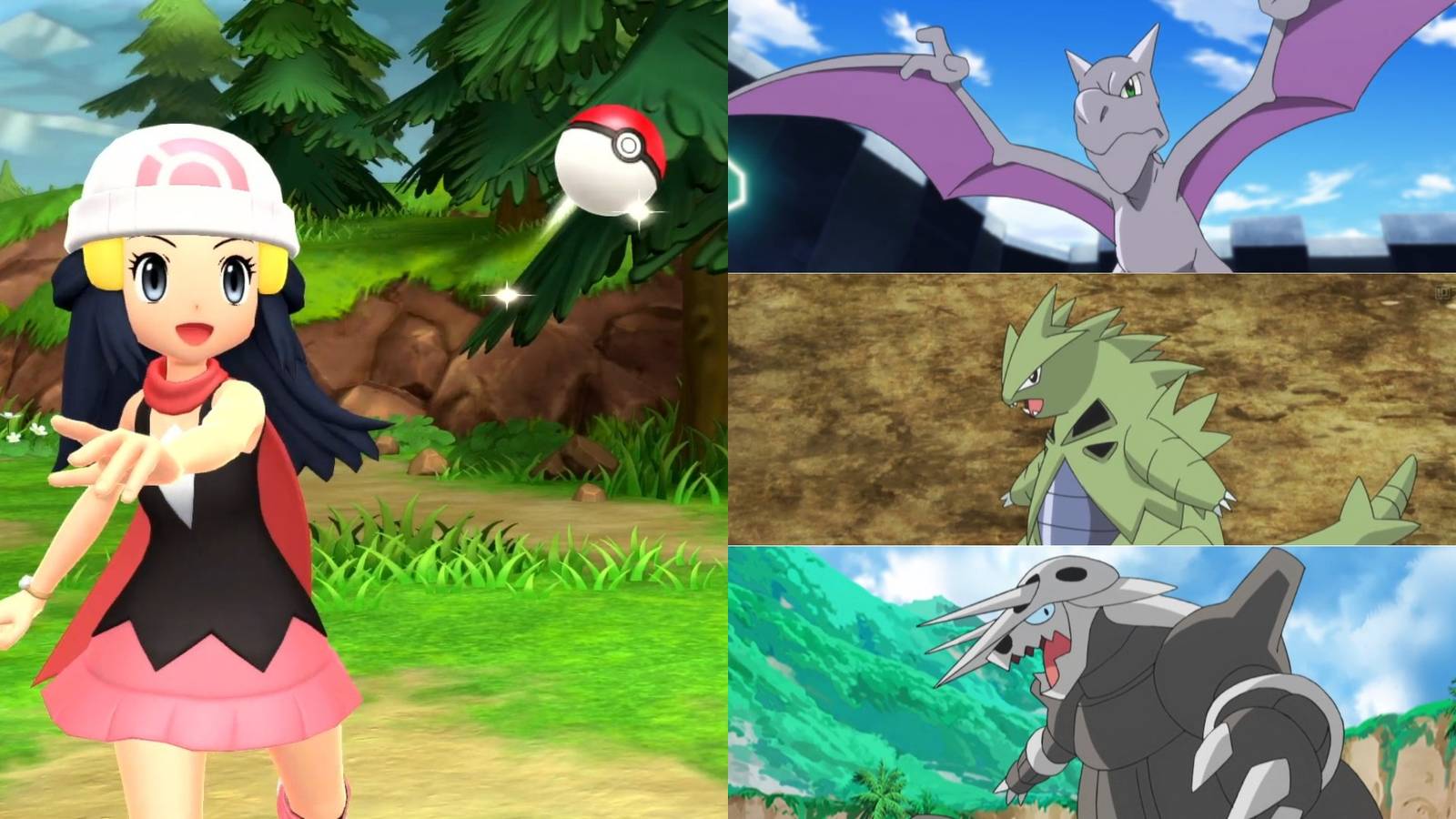 Pokemon Diamond and Pearl Aerodactyl Tyranitar and Aggron