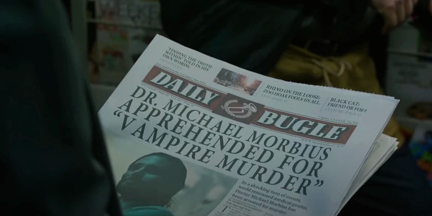 The Daily Bugle in Morbius easter eggs