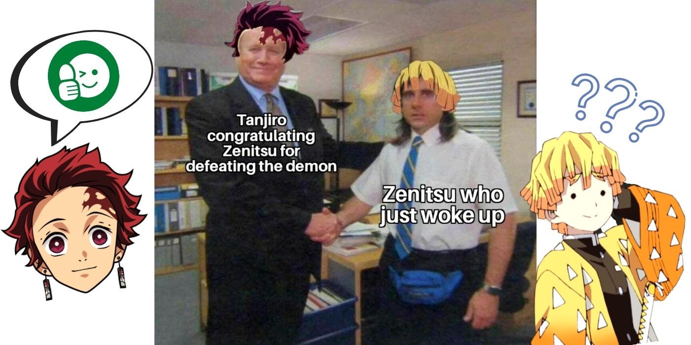 Demon Slayer Tanjiro Congratulating Zenitsu Meme