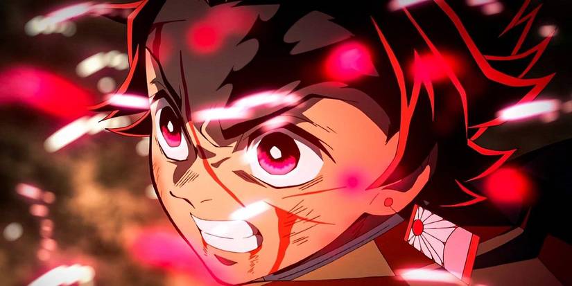 Demon Slayer Tanjiro using powerful attack