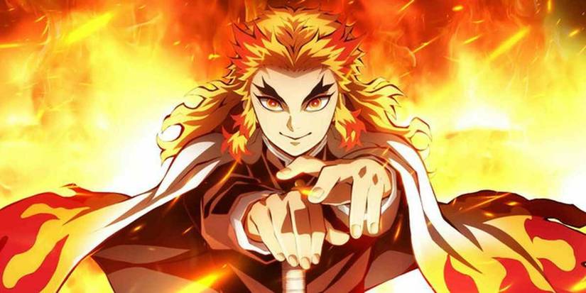 Demon Slayer Rengoku with his sword