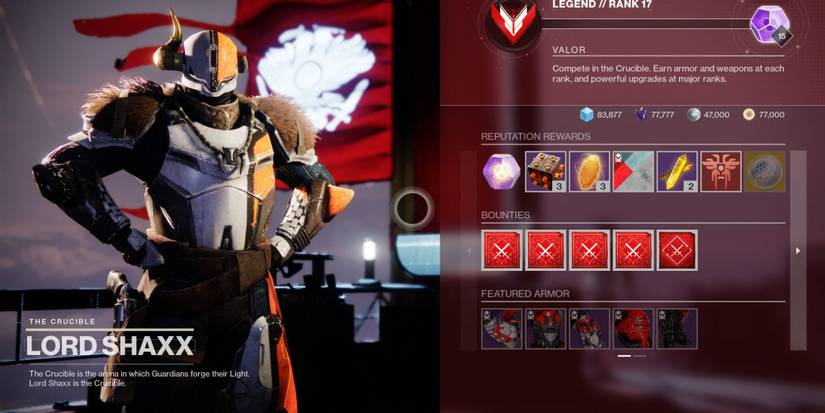 Destiny 2 Lord Shaxx Vendor Screen