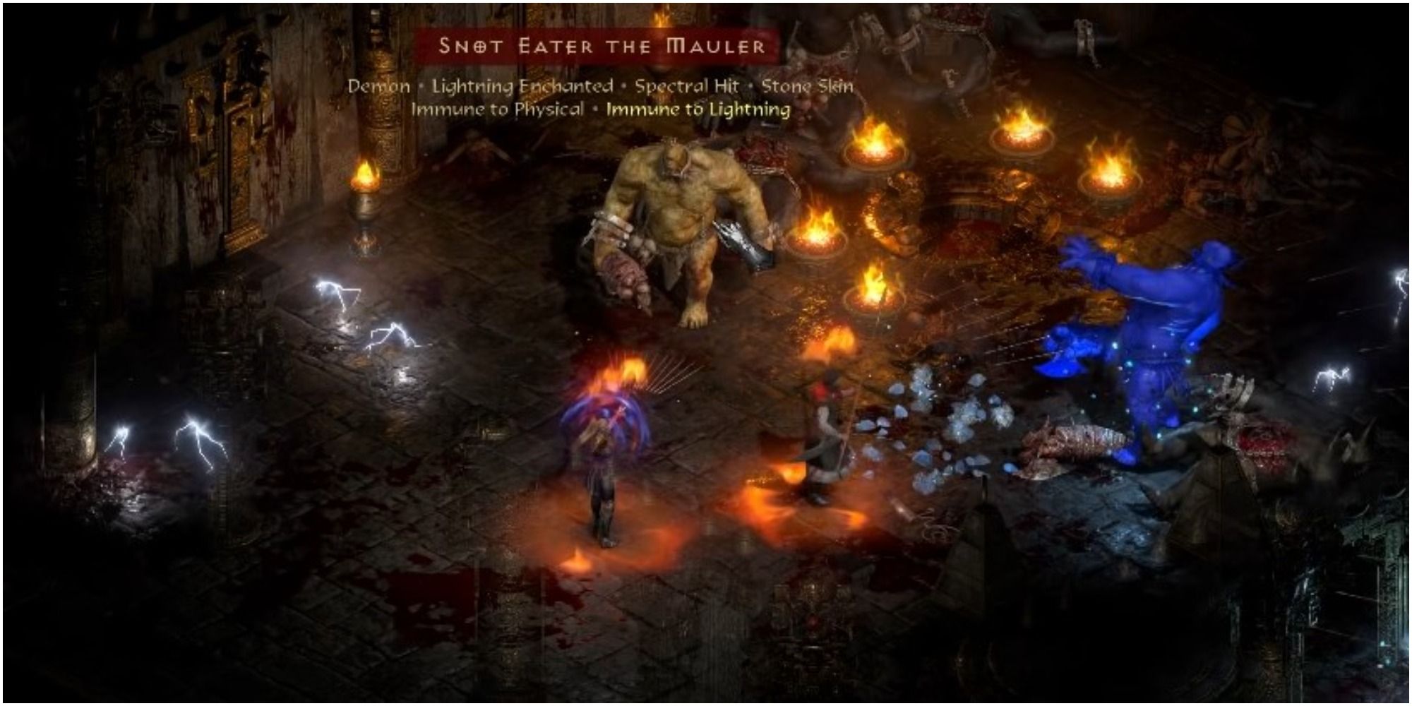 Diablo 2 Resurrected Amazon Firing Multiple Shots Against An Elite