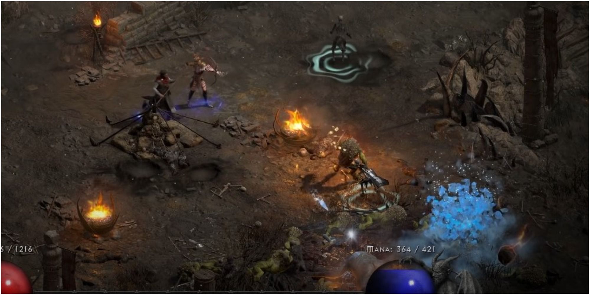 Diablo 2 Resurrected Shattering An Enemy With A Freezing Arrow