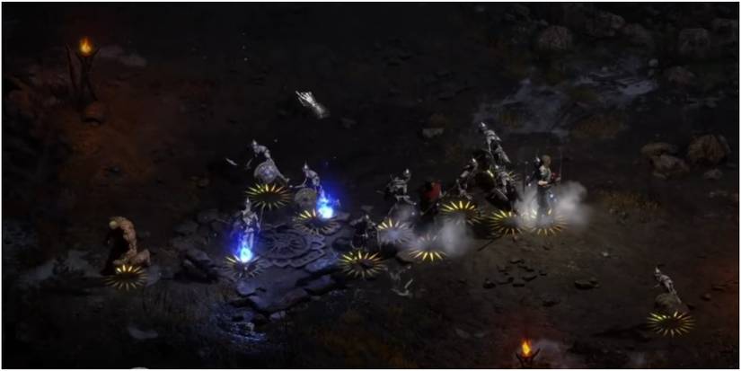 Diablo 2 Resurrected Summoner Necromancer Getting An Aura On Their Skeletons