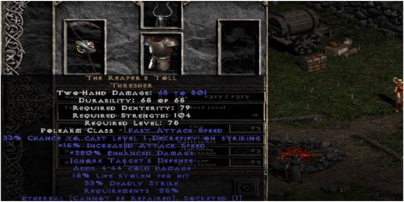 Diablo 2 Resurrected The Reaper's Toll Equipped On Mercenary