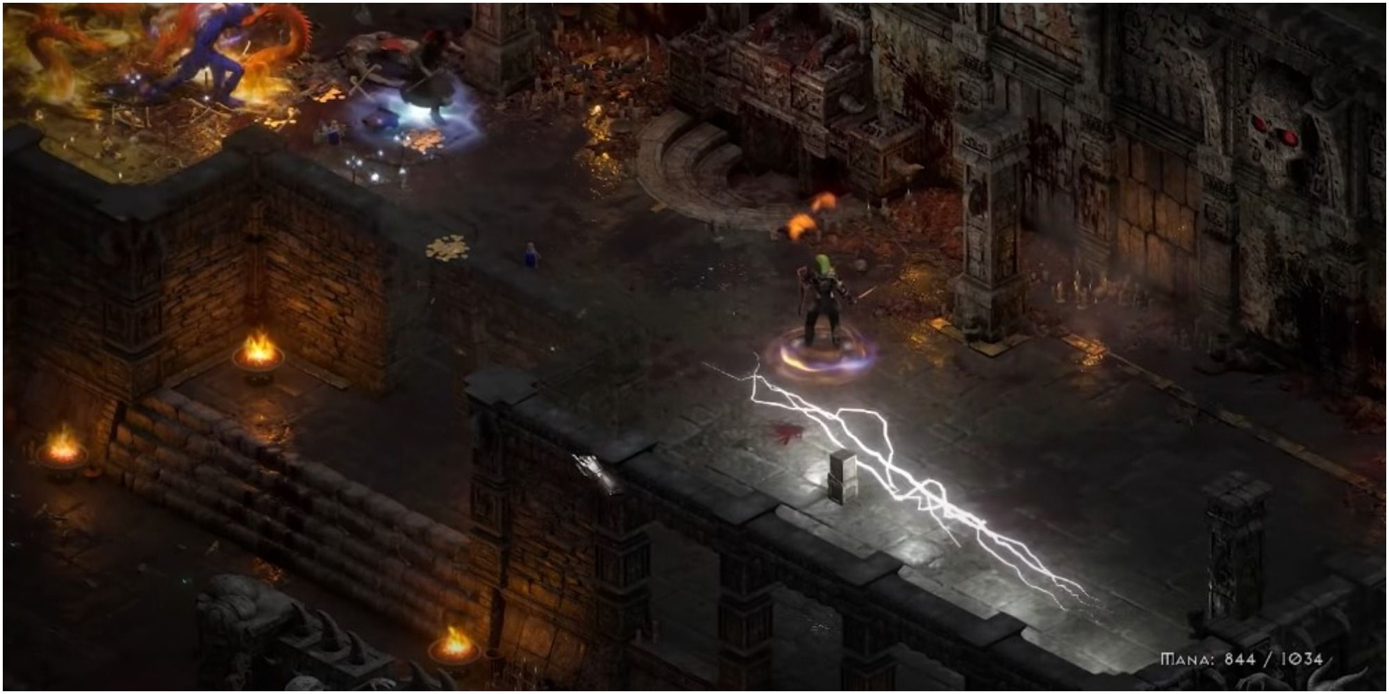 Diablo 2 Resurrected Trapper Assassin Staying Back From The Fight