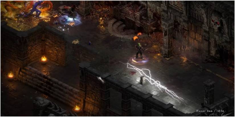 Diablo 2 Resurrected Trapper Assassin Staying Back From The Fight