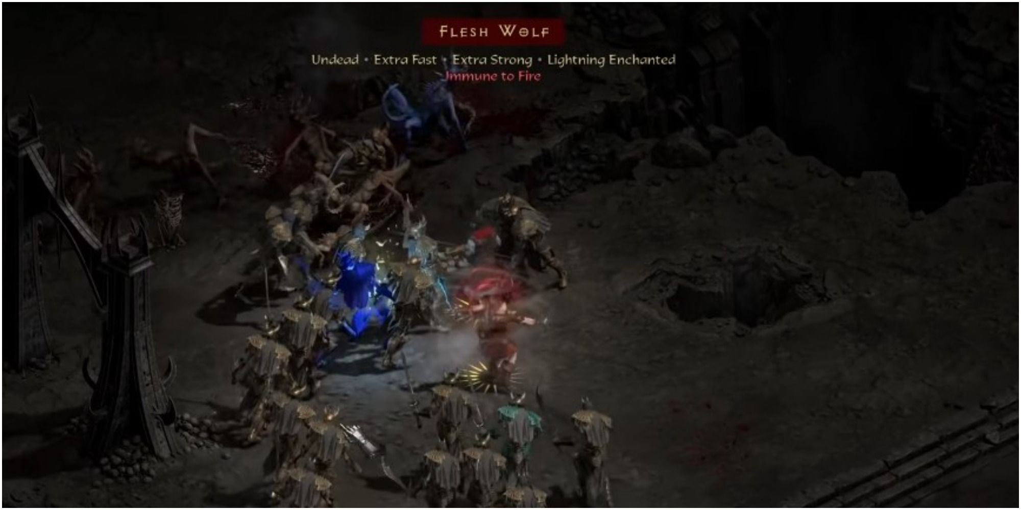 Diablo 2 Resurrected Using Whirlwind While Surrounded By An Elite Mob