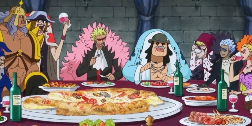 Donquixote Pirates eating food