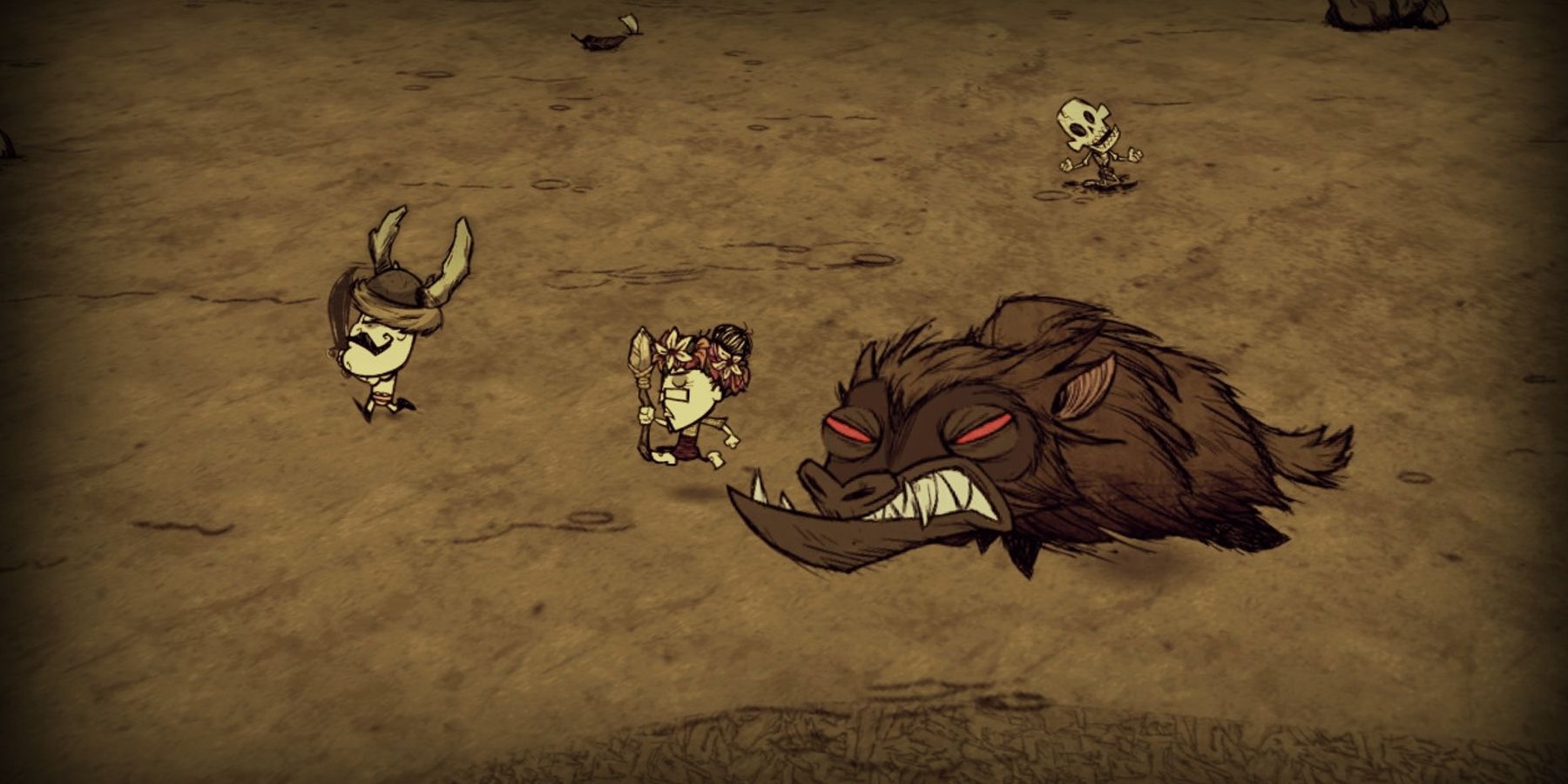 Don't Starve Together Players Running From Enemy