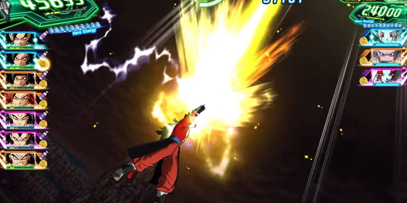 Dragon Ball Xeno Vegito charging up Galaxy Spirit Sword