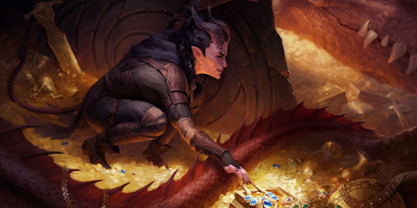 A Thief Stealing From A Dragon's Hoard