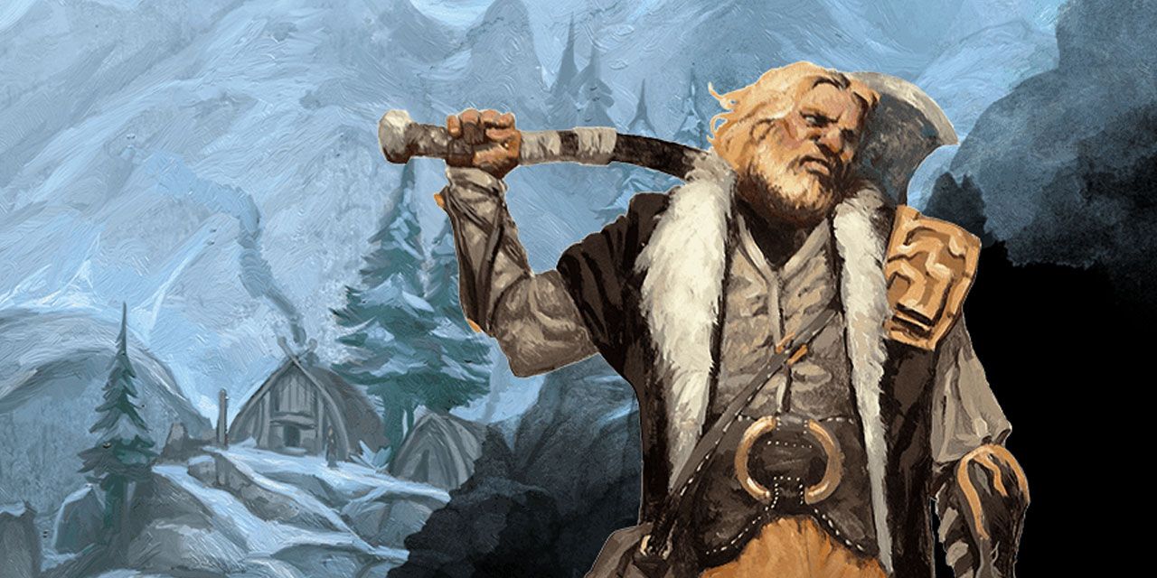 Dungeons-and-Dragons-barbarian-weilding-an-axe-in-snowy-mountains